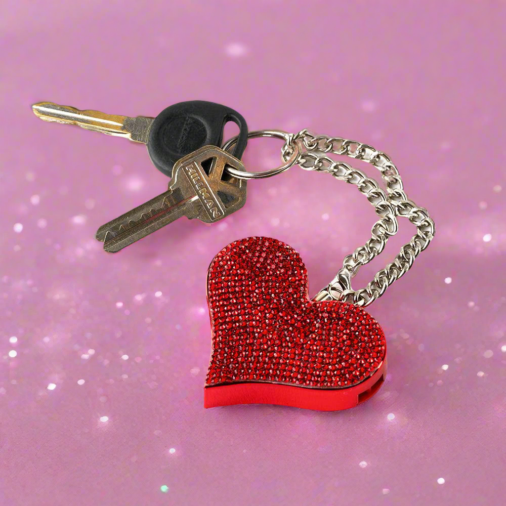 Boujee Blinging Heart Alarm Keychain