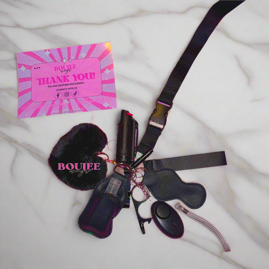 Boujee Safety Keychain in Sleek Black 🖤