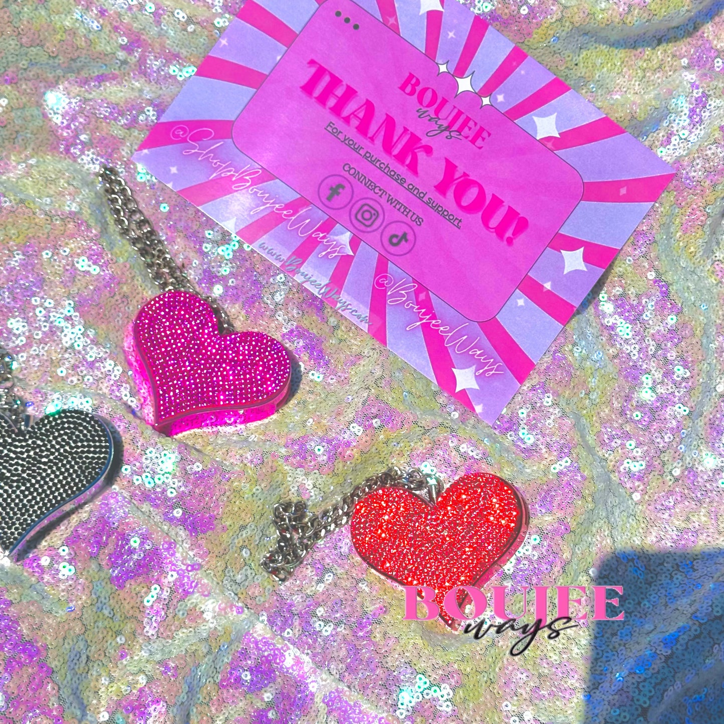 Boujee Blinging Heart Alarm Keychain