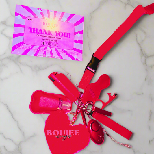 Boujee Safety Keychain in Bold Red ❤️