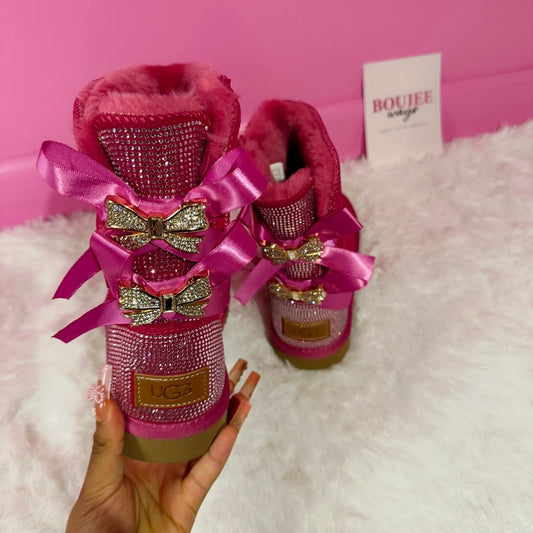 Rose Bling Bow Boots
