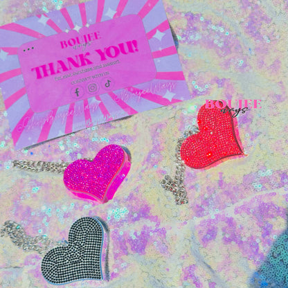 Boujee Blinging Heart Alarm Keychain