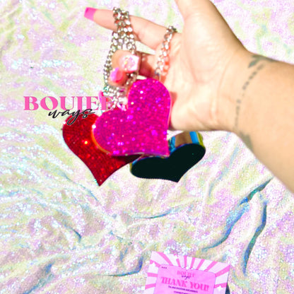 Boujee Blinging Heart Alarm Keychain
