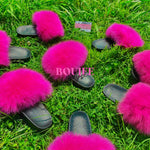 Pretty in Pink Fur Slides💗 - Boujee Ways