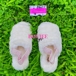 White Fluff Yeah Slippers - Boujee Ways