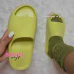 Basically Boujee Slides💗 - Lime Green / Yellow