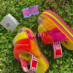 Platformed Sunset Dragon Fluff Yeah Slippers - Boujee Ways