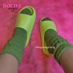 Basically Boujee Slides💗 - Lime Green / Yellow