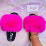 Pretty in Pink Fur Slides💗 - Boujee Ways™