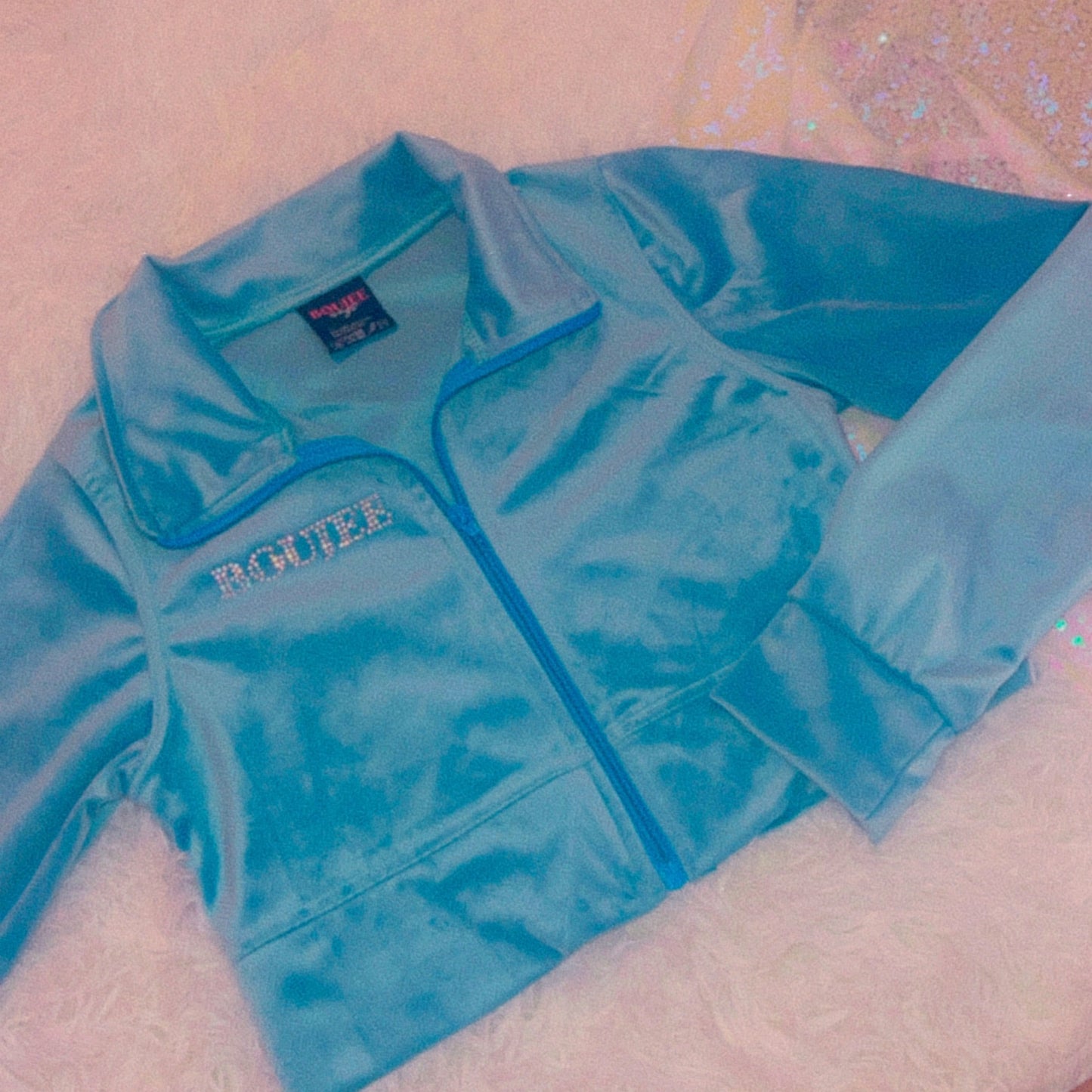 Officially Boujee Mini Cropped Jacket - Teal