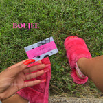 Fuchsia Fluff Yeah Slippers 🌺 - Boujee Ways