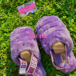 Purple Fluff Yeah Slippers - Boujee Ways