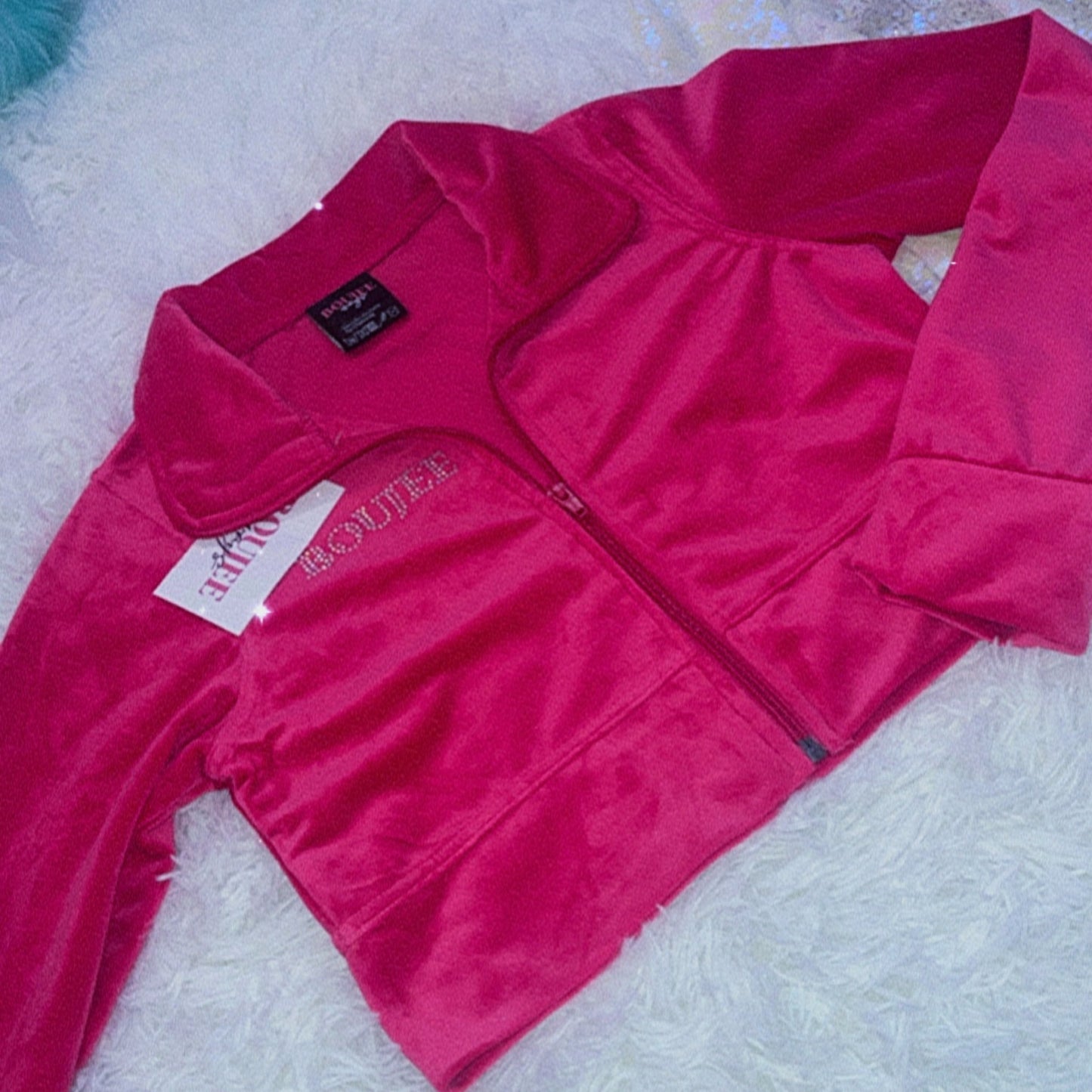 Officially Boujee Mini Cropped Jacket - Dark Pink