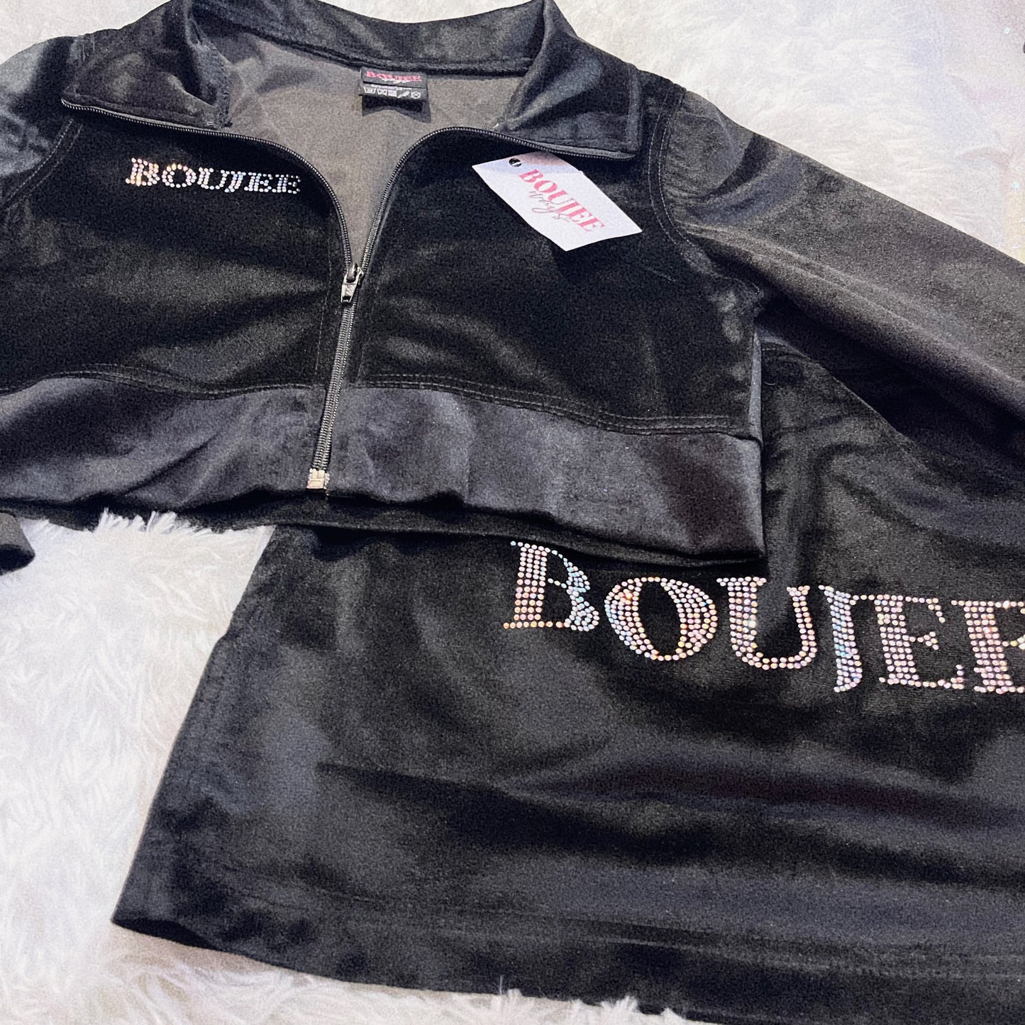 Officially Boujee Mini Cropped Jacket - Black