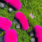 Pretty in Pink Fur Slides💗 - Boujee Ways
