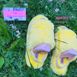 Yellow Fluff Yeah Slippers - Boujee Ways