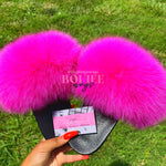 Pretty in Pink Fur Slides💗 - Boujee Ways