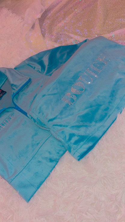 Officially Boujee Mini Cropped Jacket - Teal