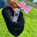 Black Fluff Yeah Slippers - Boujee Ways