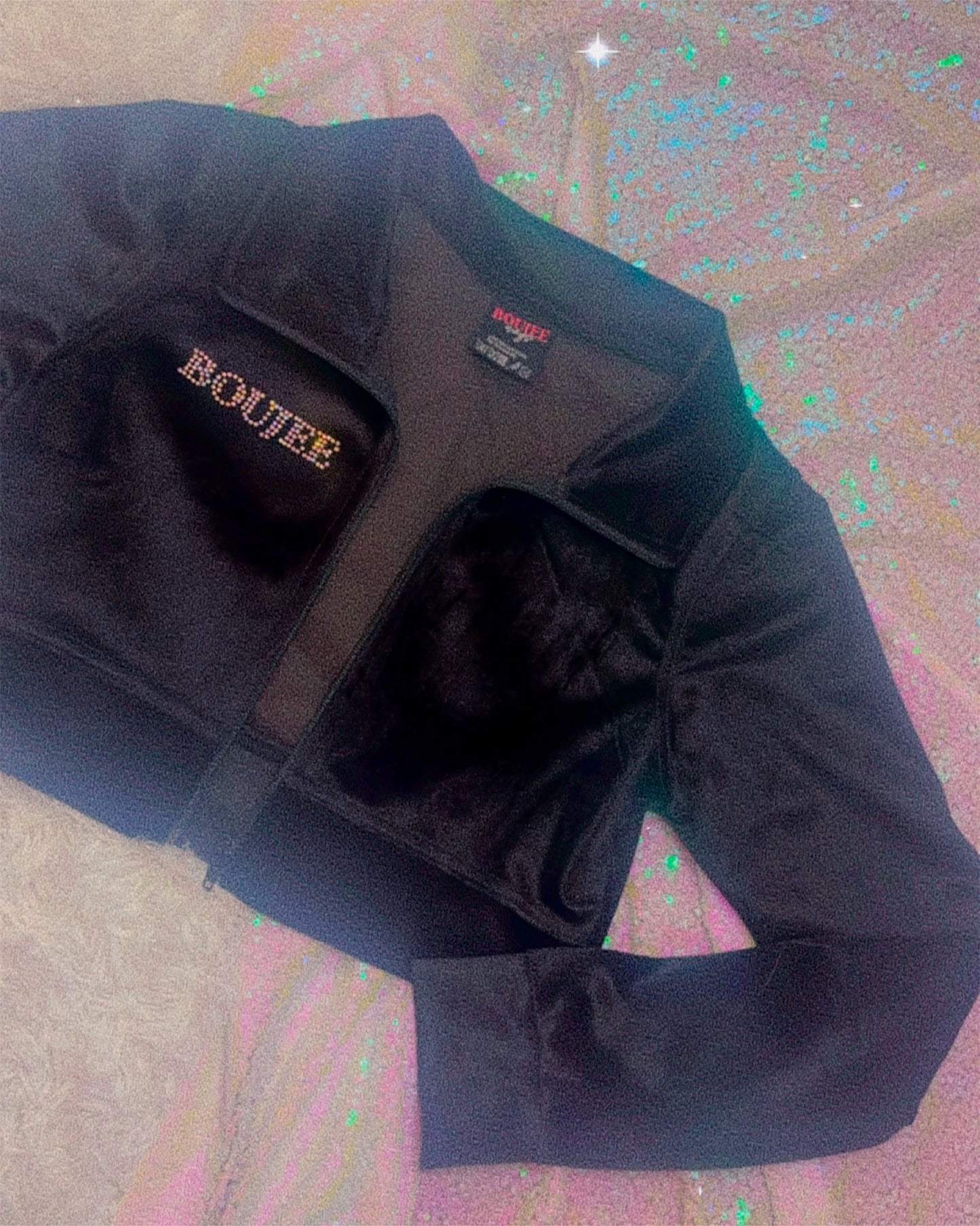 Officially Boujee Mini Cropped Jacket - Black