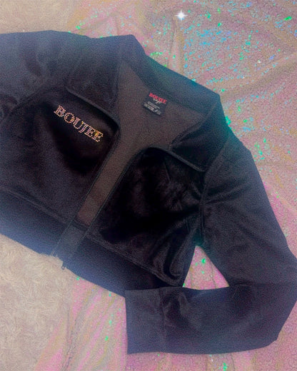 Officially Boujee Mini Cropped Jacket - Black