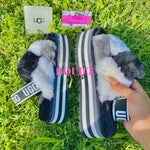 Platformed Oreo Fluff Yeah Slippers - Boujee Ways