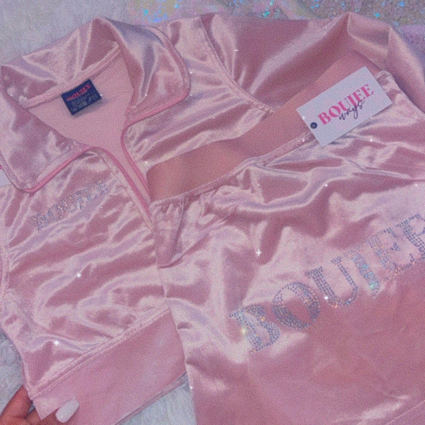 Officially Boujee Mini Cropped Jacket - Light Pink