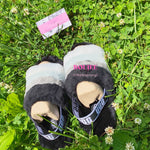 Black, White and Grey Fluff Yeah Slippers - Boujee Ways