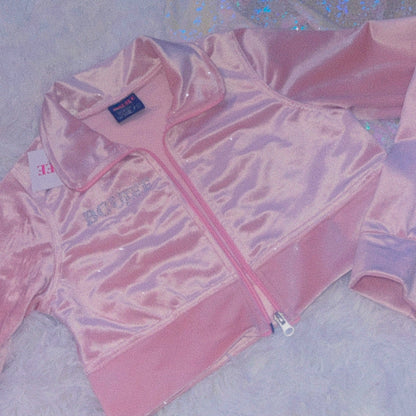 Officially Boujee Mini Cropped Jacket - Light Pink