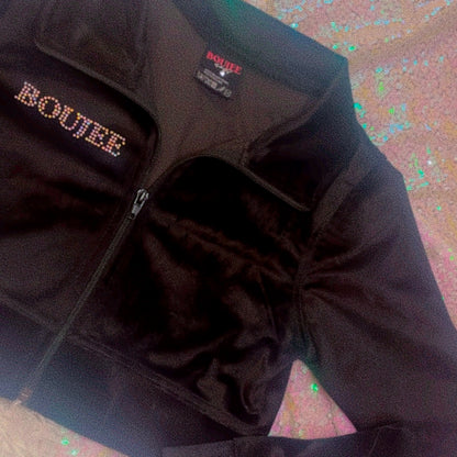 Officially Boujee Mini Cropped Jacket - Black